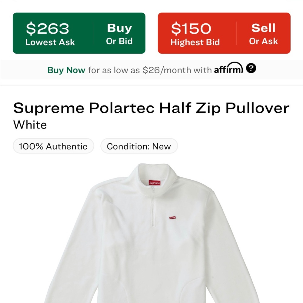 Authentic Supreme Half Zip Polartec Fleece